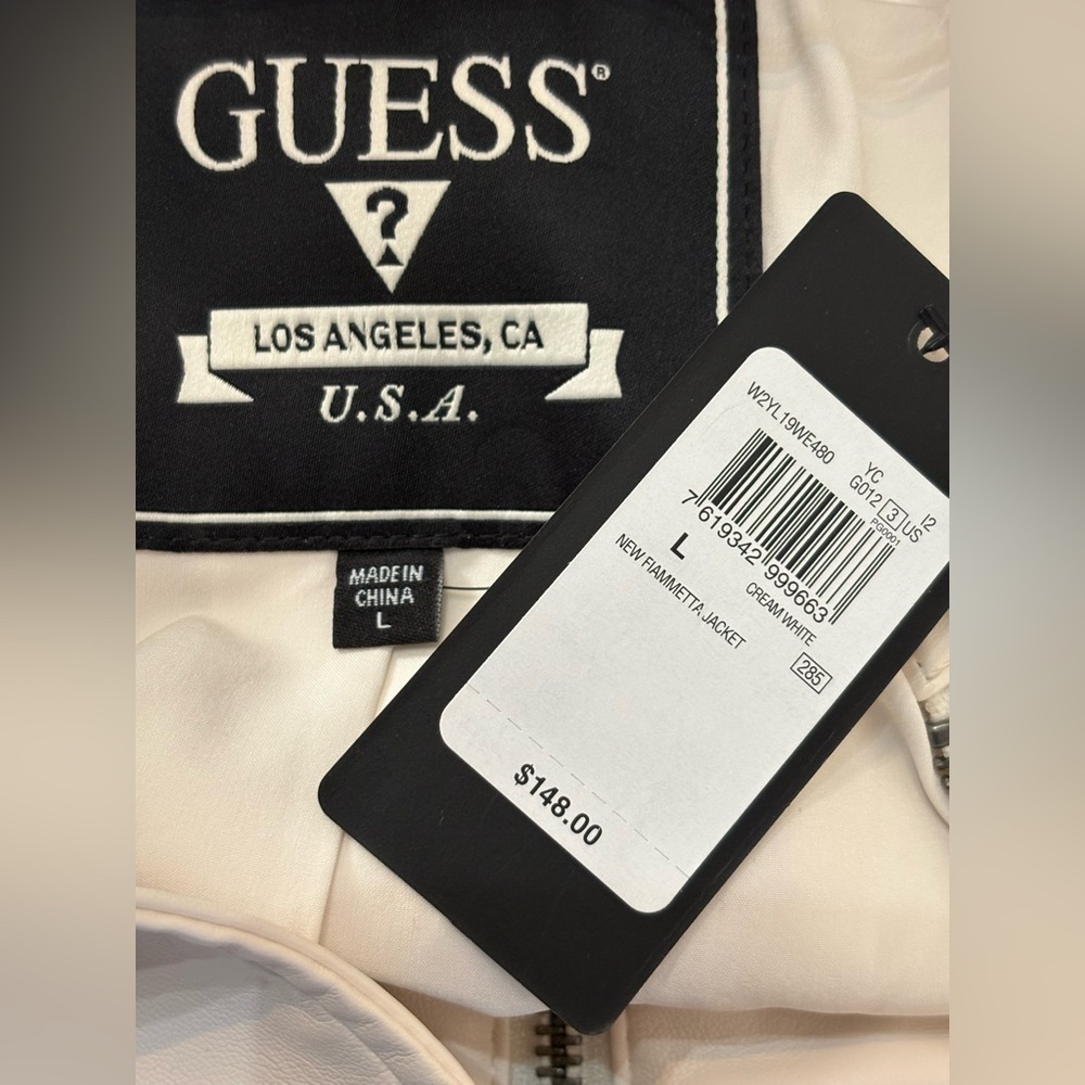 GUESS Women's Fiammetta Faux-Leather Jacket NWT Large - Picture 11 of 13